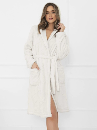 Szlafrok damski Miśka Italian Fashion – ciepły, w misie, z kapturem i paskiem