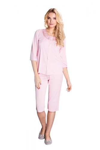 4110 Letizia Piżama damska rozpinana Mewa - miętowa