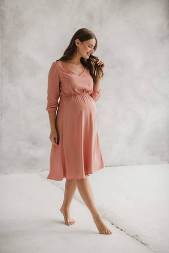 Sukienka ciążowa i do karmienia Lovely Dress Midi Milk&Love herbal rose