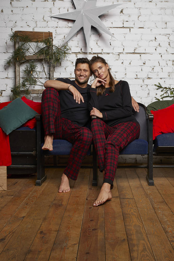 Piżama Damska długi rękaw, długie spodnie Ordesa Italian Fashion - czarny/druk