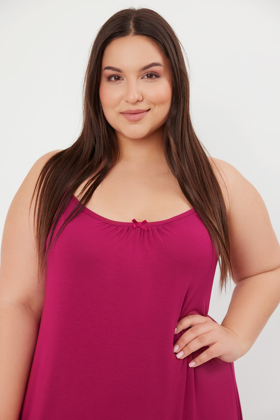 Koszula damska, wąskie ramiączko Styl Italia Fashion - wino