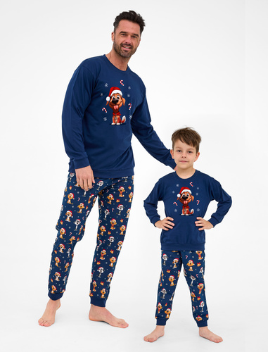 Cornette Dog 115/294 – męska piżama świąteczna z nadrukiem 