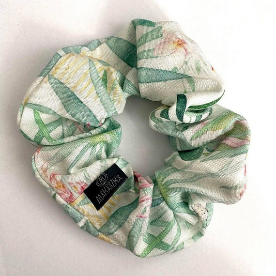 Gumka do włosów bambusowa Vintage Flowers Makaszka