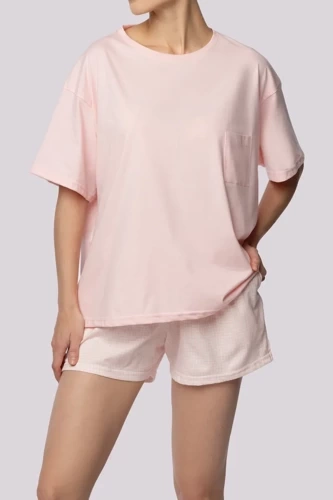 Piżama damska Joy shortsleeve Mona spring light pink
