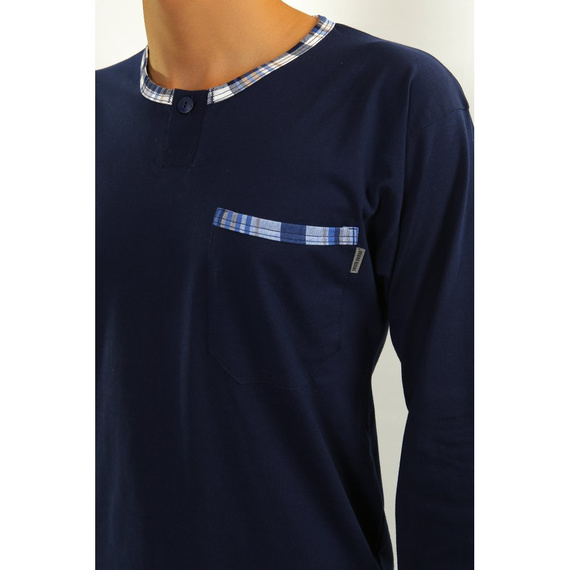 Bawełniana piżama męska 2188/17 Jasiek 02 Sesto Senso - granatowy