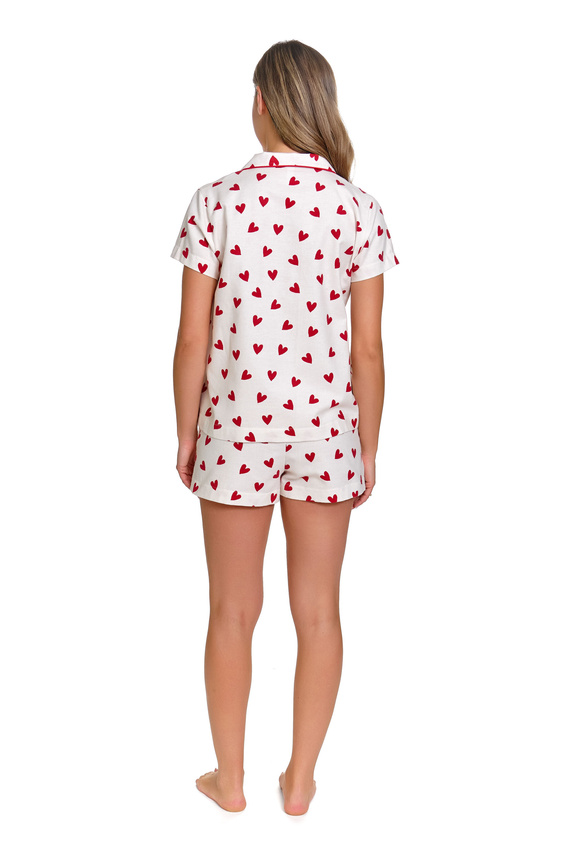 Bawełniana piżama damska 7441 Doctor Nap krótki rękaw spodenki serduszka