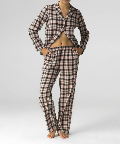 NLP-486 Piżama Damska  Atlantic czarny beżowy