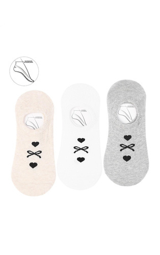 CDB200-271 Balerinki damskie Serca i Kokardki Moraj mix kolor