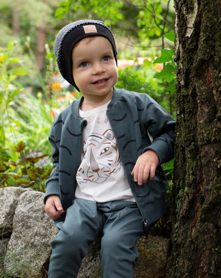 Bluza dla chłopca na zamek Le Tigre Pinokio - zielony druk