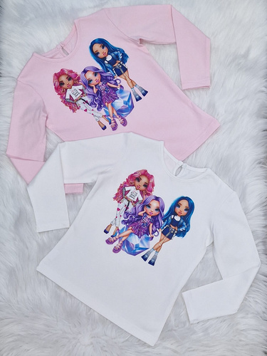 Bluzka długi rękaw Laleczki Bambarillo jasny róż 