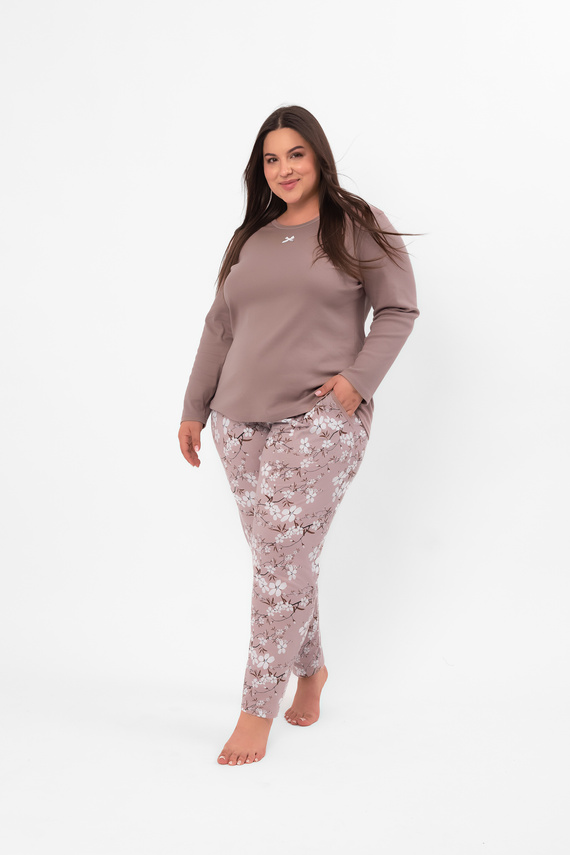 Piżama damska Kimuri – elegancja i wygoda w naturalnym stylu Italian Fashion - jeans/druk 