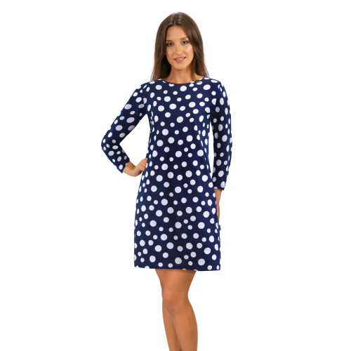 Koszula nocna rękaw 3/4 2077/09 Sesto Senso granatowy 