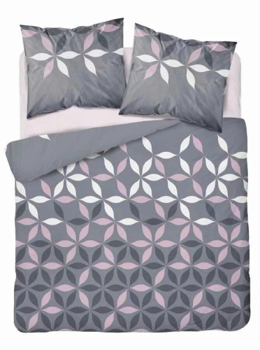 Pościel z mikrofibry kwiatki 5024 A Detexpol szary