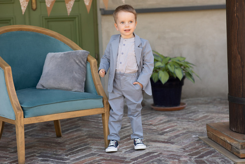 Spodnie niemowlęce Charlie Pinokio - niebieski