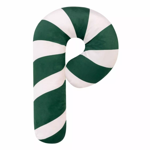 Świąteczna poduszka dekoracyjna Cukierek Laska NL24 – 35x57 cm, welur zielono-biały