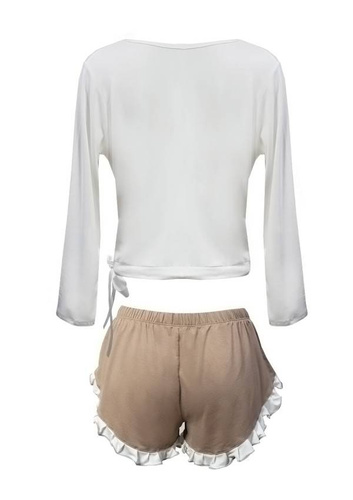 Komplet Piżama Damska Ronnie DKaren - Cappucino 