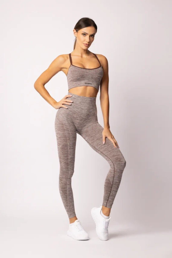 Legginsy damskie Melange Spaio coffee