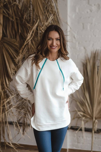 Bluza ciążowa i do karmienia  Mother Earth Milk&Love śmietankowy-turkusowy 