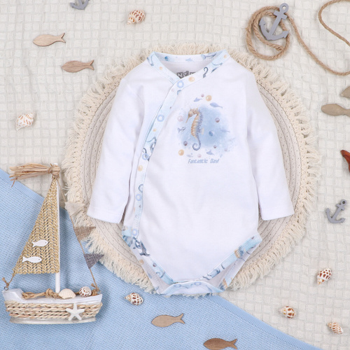 Nini Body Sea Of Joy kopertowe – bawełna organiczna, dla noworodka Nini biały 