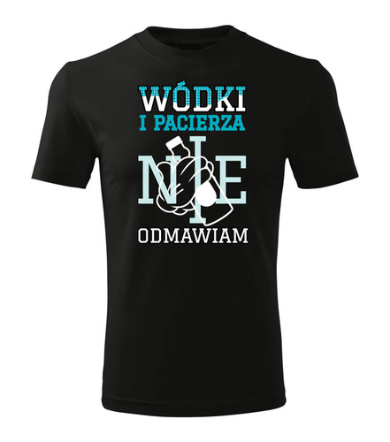 Koszulka męska "Wódki i pacierza nie odmawiam" Moocha czarny