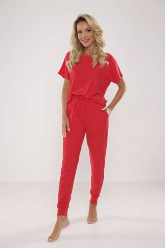 524 Paula Piżama Damska De Lafense - malina