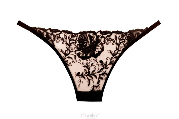 Stringi damskie Saksia Unikat czarny-beż