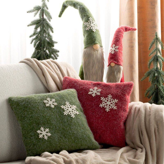 Poszewka świąteczna śnieżynki Chp 83A Eurofirany zielony