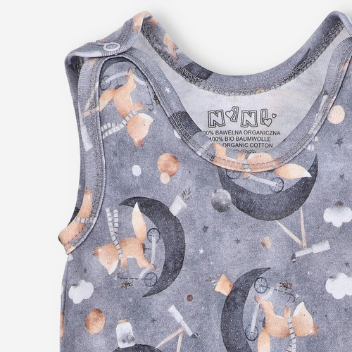 Śpiochy z bawełny organicznej Space Tour Nini niebieski 