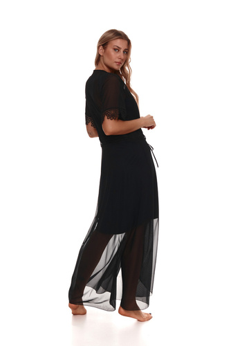 Szlafrok koronkowy 509 Lupoline- czarny