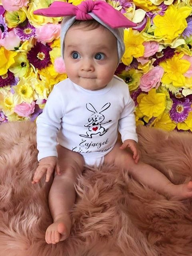 Body długi rękaw "Zajączek Wielkanocny" Moocha białe