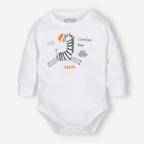 Body z bawełny organicznej Zebra Nini ecru