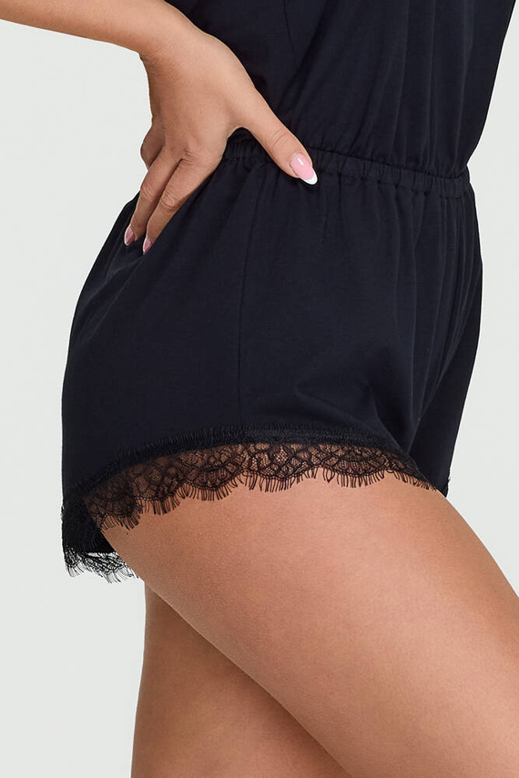 Kombinezon damski z koronką 30 Bonamera czarny