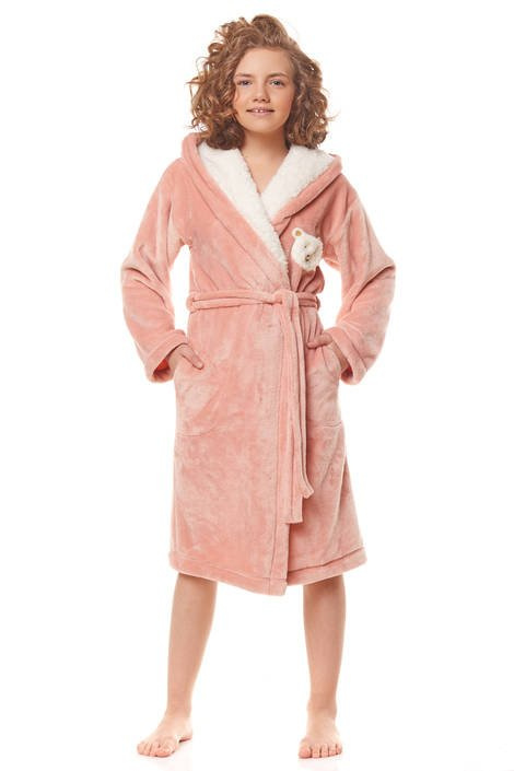 Szlafrok dziecięcy 2152 L&L - sucha róża