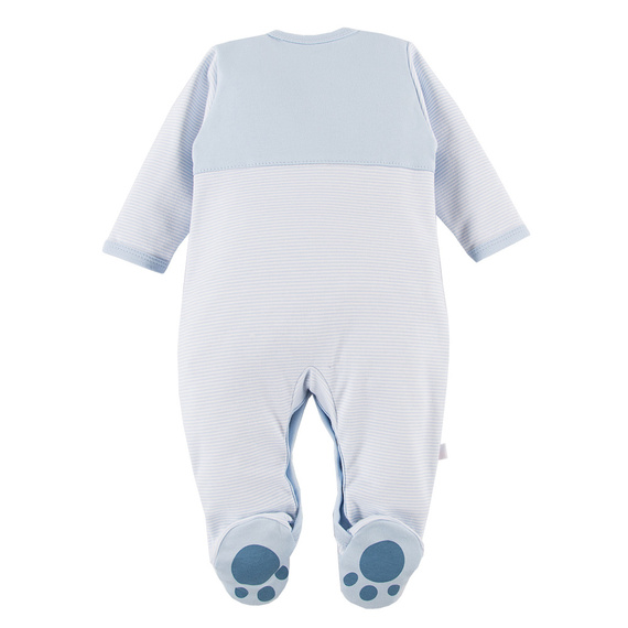 Pajac niemowlęcy ze stópkami Big Bear Eevi - niebieski paski