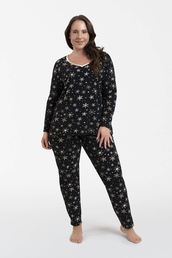 Piżama Damska długi rękaw, długie spodnie Laponia Italian Fashion - druk