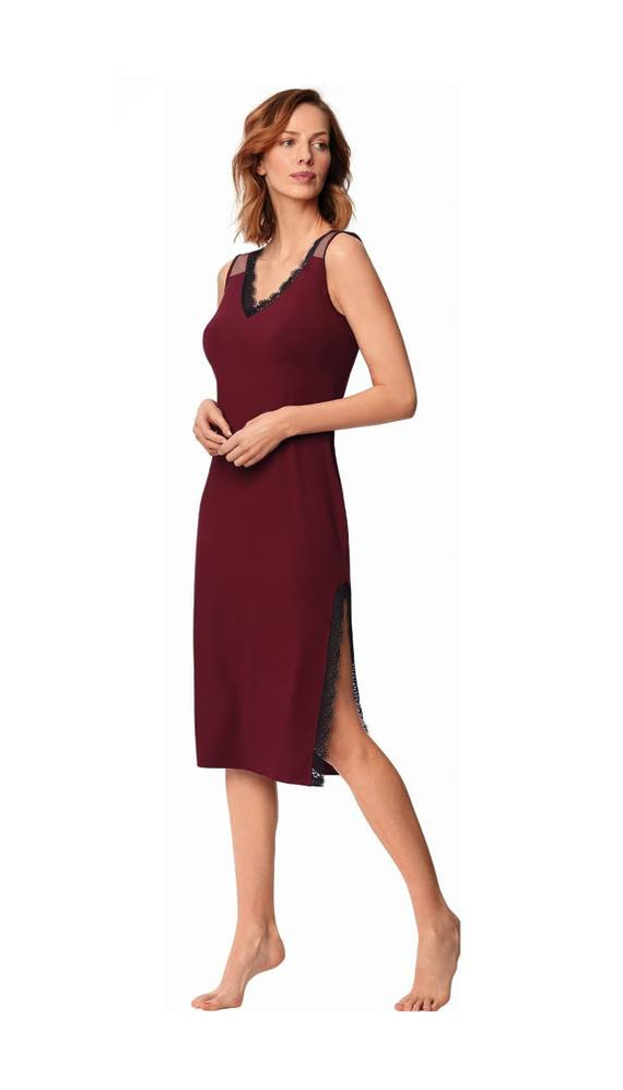 Koszula Nocna Zafira By Night NIPPLEX- burgund