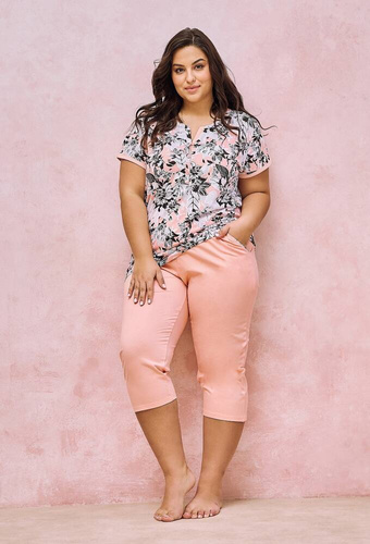 Piżama damska 3131/ 3166 Lana Taro morelowy