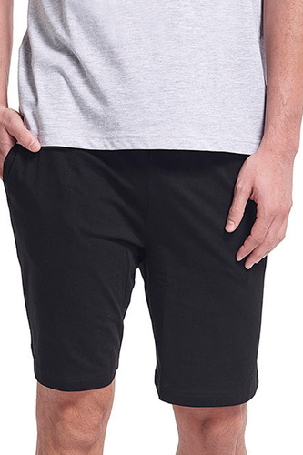 Piżama męska Gianny Sorbetto szara – komplet z nadrukiem, krótki rękaw, szorty