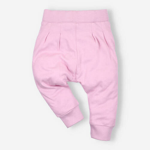 Spodnie dresowe z bawełny organicznej Leniwiec Nini różowy