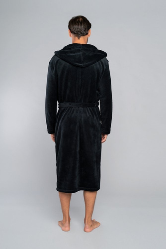 Szlafrok męski z kapturem Mimas Italian Fashion- grafit