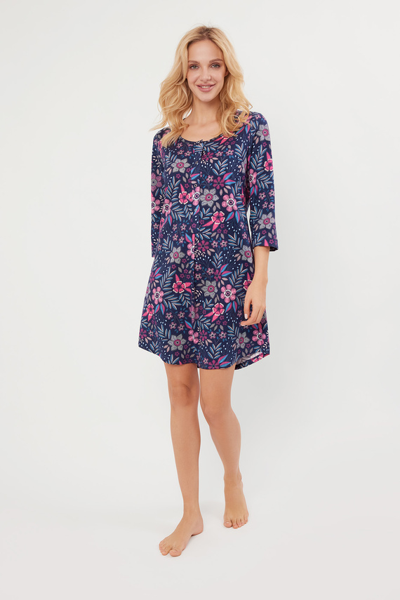 Koszula nocna z rękawem 3/4 Folk Italian Fashion - druk