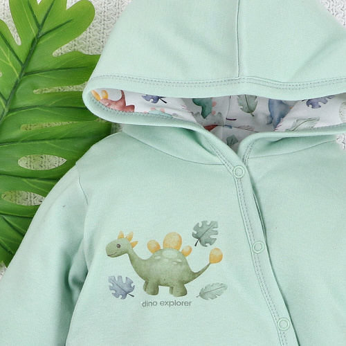 Kombinezon niemowlęcy Dino Explorer Nini – ocieplany, bawełna organiczna, polska produkcja