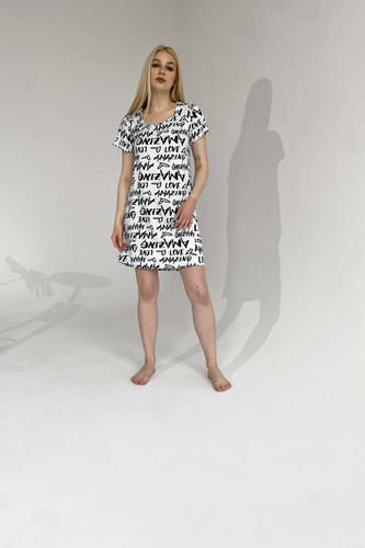 Koszula Nocna 645 Amazing Forex - biały- granatowy