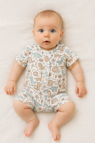 Rampers niemowlęcy Martex bawełniany dinozaury | Pajacyk na lato dla niemowląt