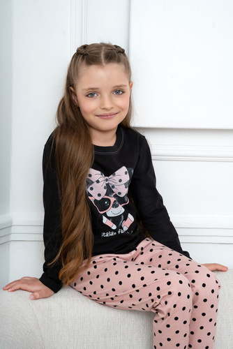 Piżama dla dziewczynki Bonilla Italian Fashion - czarny/druk 