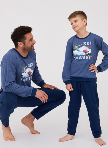 Piżama męska 461/257 Ski Cornette granatowy