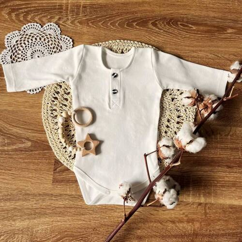 Body polo z długim rękawem BP003 Mamatti - ecru