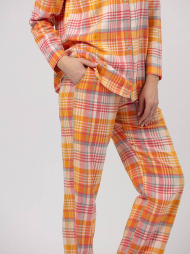 Rozpinana Piżama Damska LNS 473  Key - morelowy