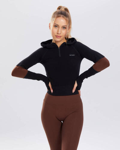 Bluza sportowa damska Adapt Spaio coffee/black