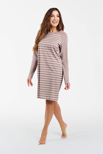 Koszula nocna damska Oda Italian Fashion - druk cappuccino